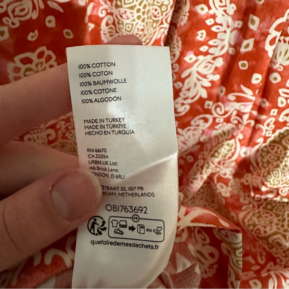 NWT Anthropologie Maeve Printed Flutter-Sleeve Babydoll Dress Size Medium - Picture 10 of 11